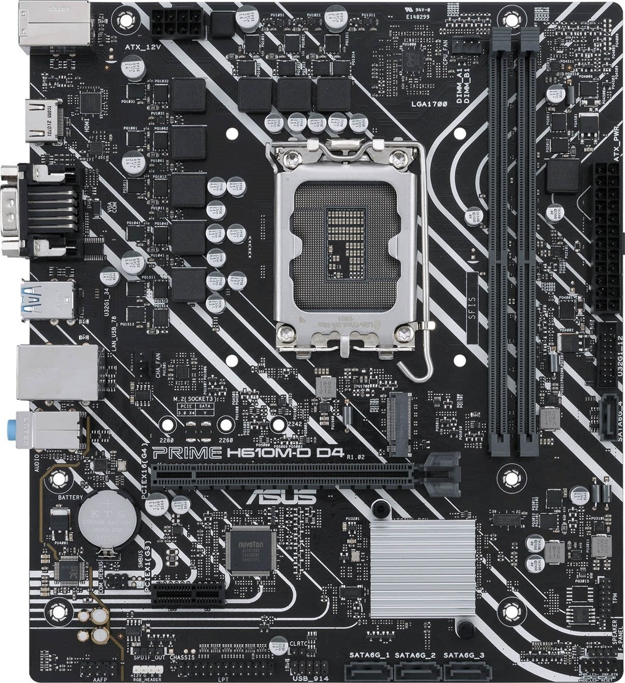 Asus Prime H610M-D D4 M-ATX Motherboard, LGA 1700 Socket, DDR4 | 90MB1A00-M0EAY0