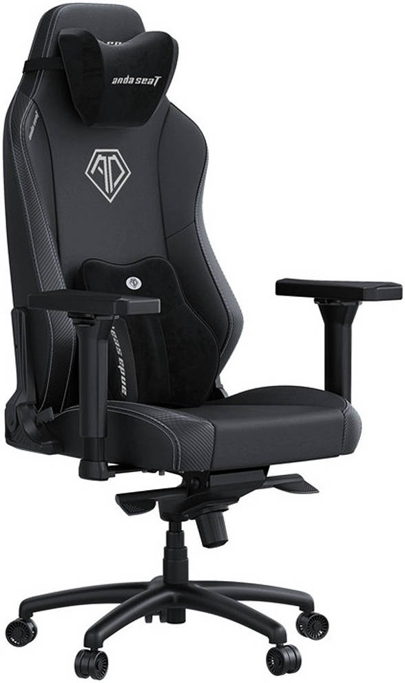 AndaSeat Phantom 3 Series XL Gaming Chair, BLACK, DuraXtra Leatherette Upholstery, 65mm Caster, Class 4 Hydraulic Pistons, 4D Adjustable Armrest, 90° to 165° Back Tilt, Black | AD18XL-52-B-PVC