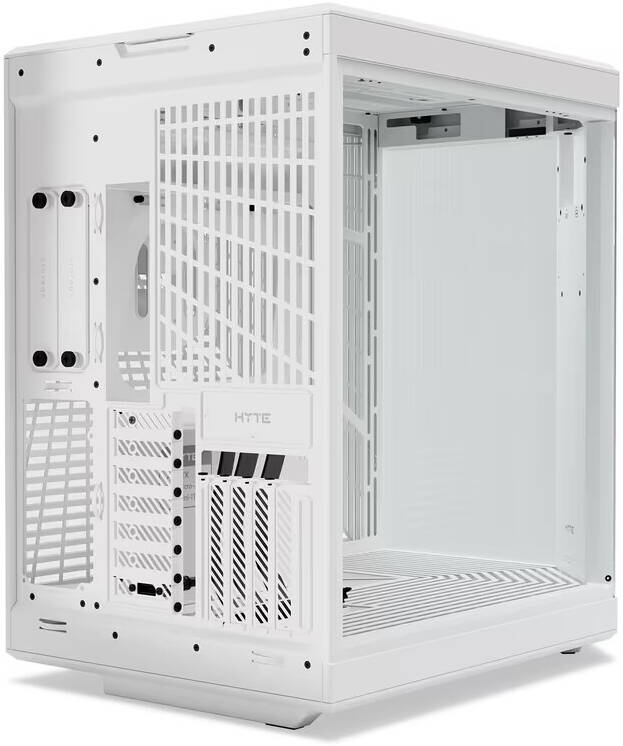 HYTE Y70 Touch Infinite White Dual Chamber Gaming Case, 14.5" 688 x 2560 (2.5K) Touch Display, Up to 10 Fans & 360mm Radiator Support | CS-HYTE-Y70TI-WW