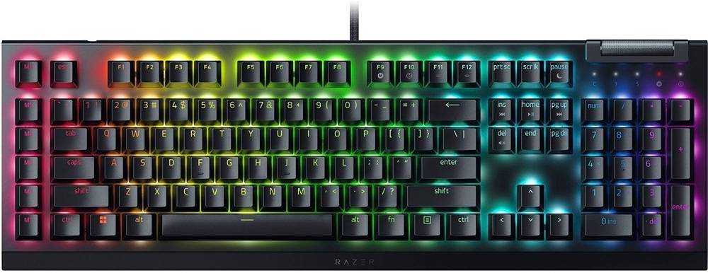 Razer BlackWidow V4 X Mechanical Keyboard, Razer Green Switches, Wired, ENG-ARAB Layout, Black | RZ03-04703500-R391