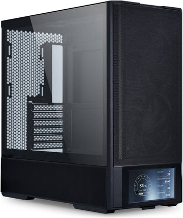 Lian-Li Lancool 207 Digital Gaming Case, Black, 6" 700 x 1600 60Hz Display, Pre-Installed 2x 140mm & 2x 120mm Fans, Up to 360mm Radiator & 8x Fan Support, Steel / 4.0mm Tempered Glass | LAN207DX