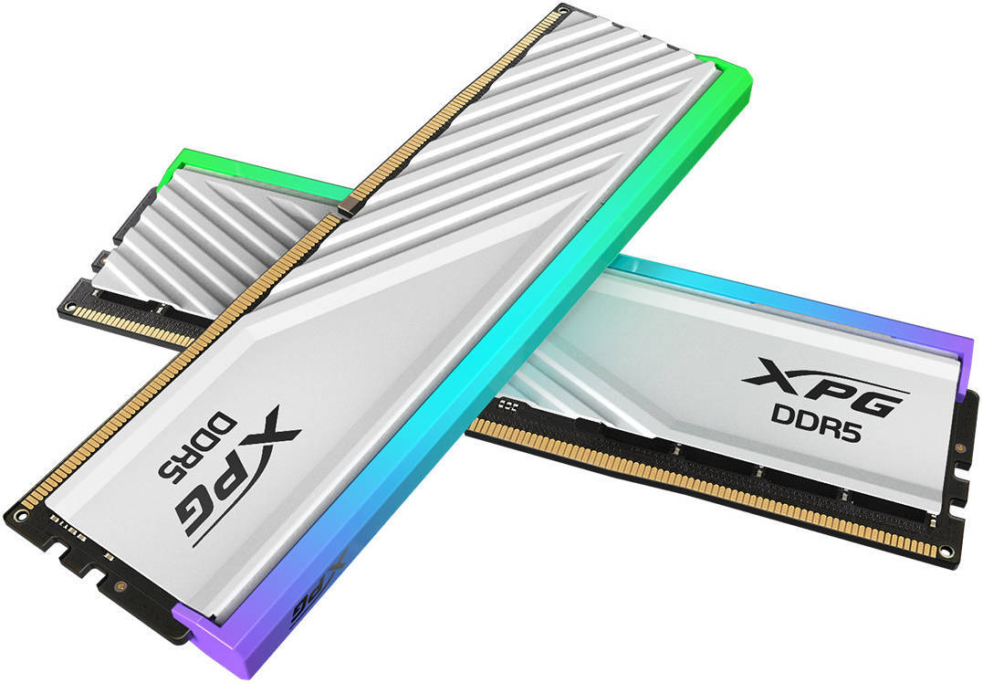 XPG Lancer Blade RGB 16GB (2x8GB) 5600MHz DDR5 Memory Kit, CAS Latency 46, AMD Expo & Intel XMP 3.0 Ready, 288-Pin UDIMM Form Factor, White | AX5U5600C468G-DTLABRWH