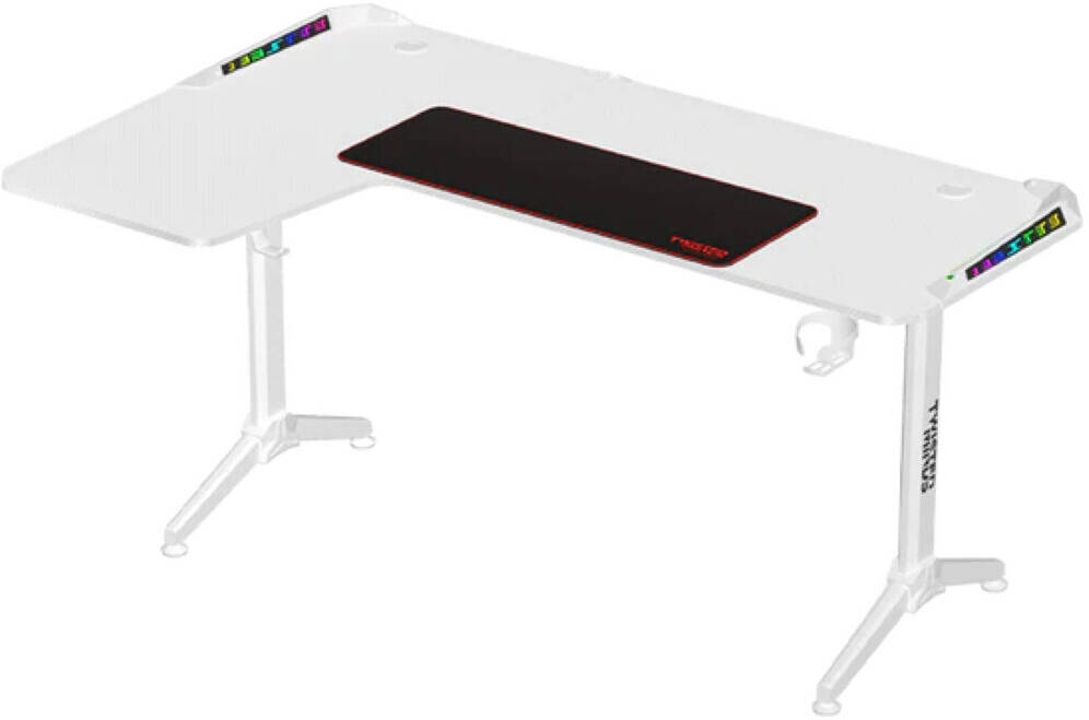 Twisted Minds RGB Corner Gaming Table, 160*100*75 cm, LEFT, White | TM-Y-LW-RGB