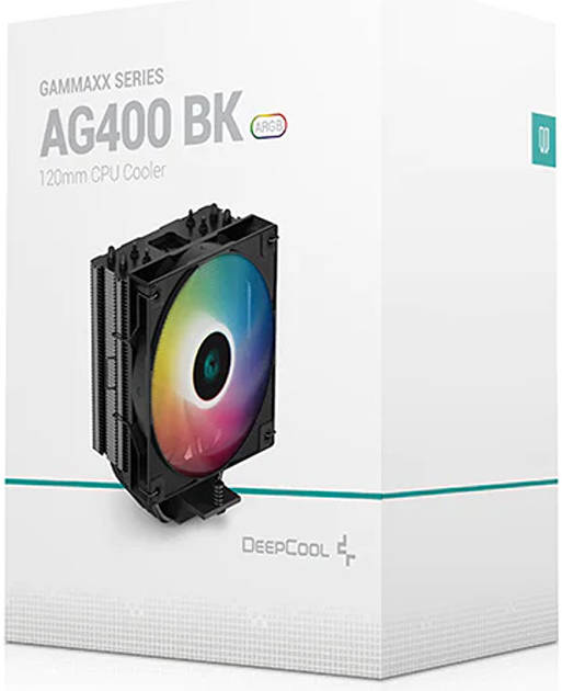 DeepCool AG400 BK ARGB Single Tower 120mm CPU Cooler, A-RGB, Black | R-AG400-BKANMC-G-2