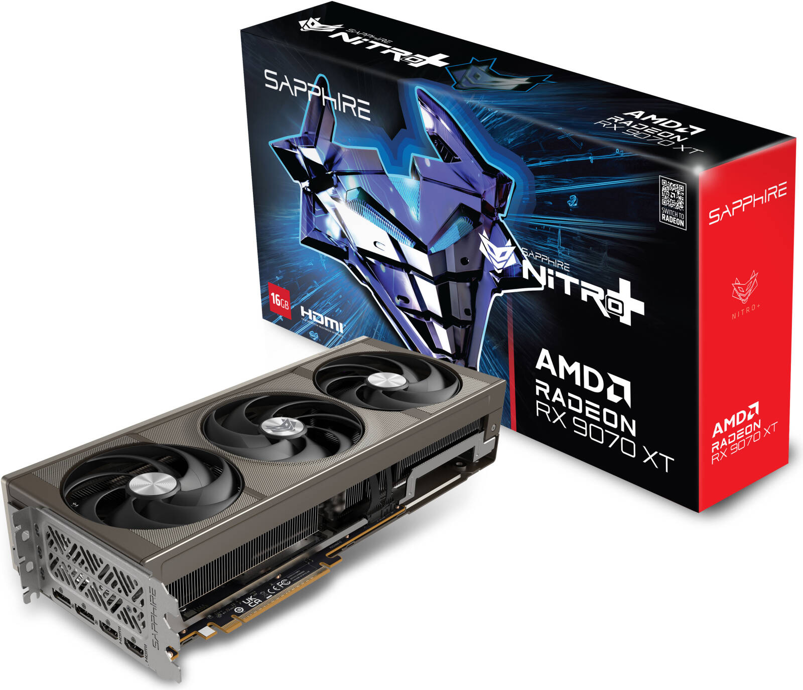 Sapphire NITRO+ AMD Radeon RX 9070 XT 16GB GDDR6 256-Bit Memory Gaming Graphics Card, 3060 MHz Boost Clock, 4096 Stream Processors, 20 Gbps Memory Clock, PCI-Express 5.0 x16 | 11348-01-20G