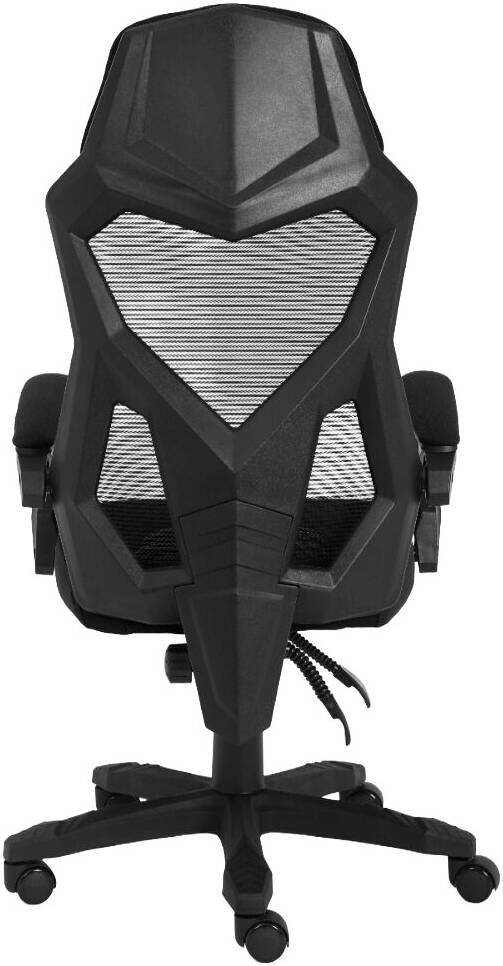GamerTek Ignite Gaming Chair, BLACK, Breathable Mesh & Fabric Material, 120 kg Max Weight, 100 mm Height Adjustment, 320 mm Nylon Base, PU Castor | Ignite-BLK