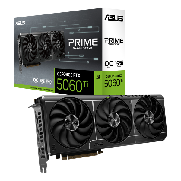 ASUS PRIME GeForce RTX™ 5060 Ti 16GB GDDR7 OC Edition,  PCI Express 5.0, 4608 CUDA Cores, 128-Bit  Gaming Graphics Card
