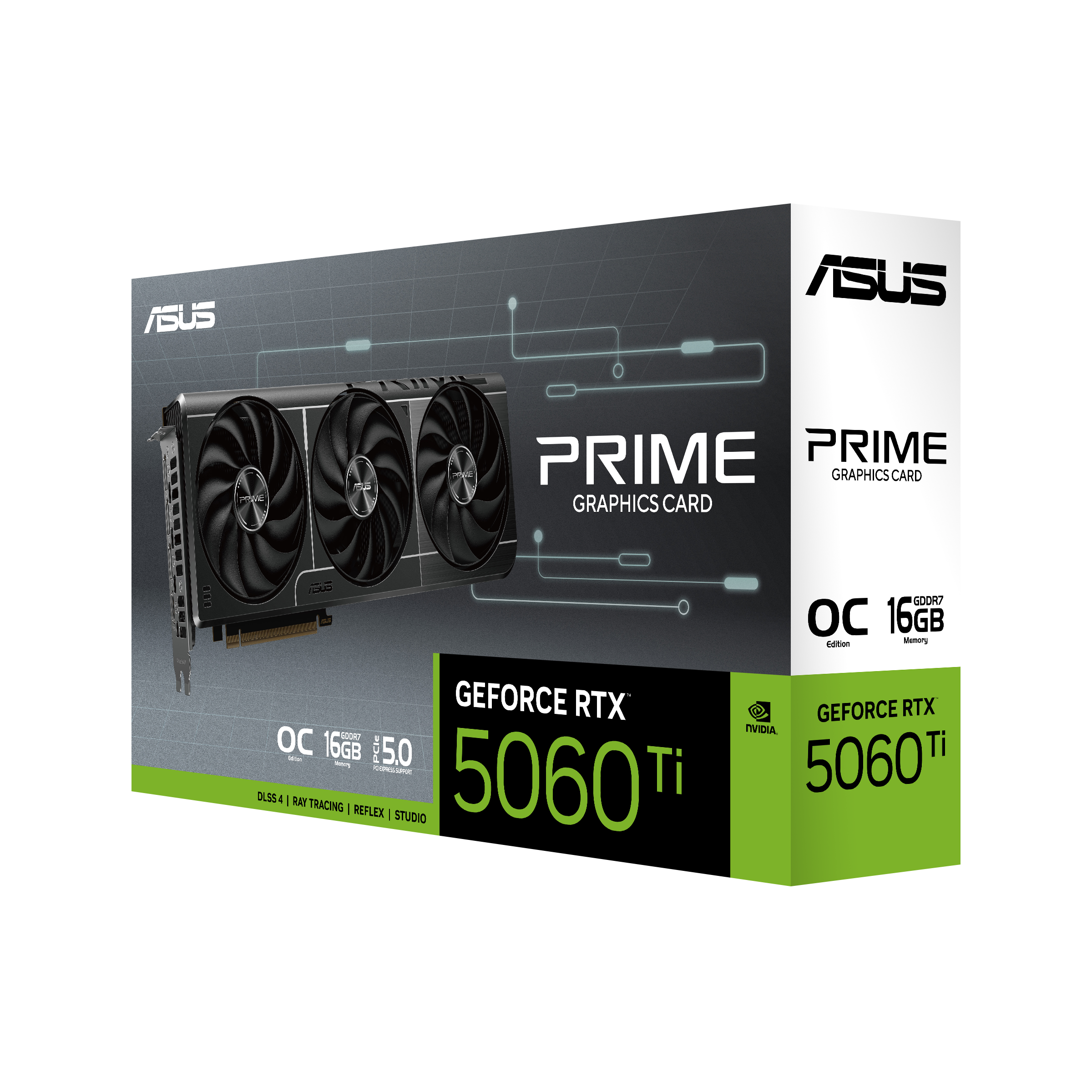 ASUS PRIME GeForce RTX™ 5060 Ti 16GB GDDR7 OC Edition,  PCI Express 5.0, 4608 CUDA Cores, 128-Bit  Gaming Graphics Card