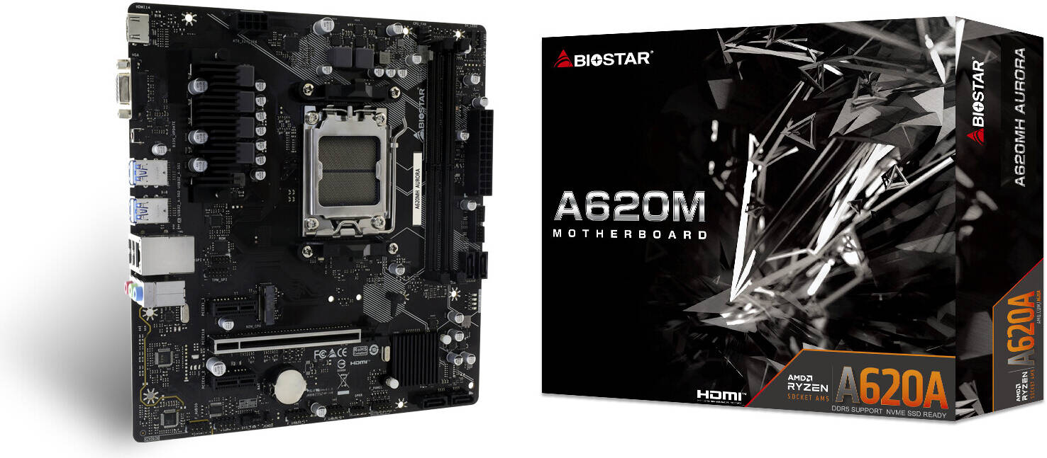 Biostar A620MH Aurora AM5 Socket AMD Motherboard | A620MH AURORA