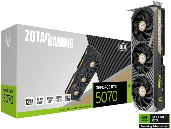 ZOTAC GAMING GeForce RTX 5070 SOLID, 12GB GDDR7 Gaming Graphics Card | ZT-B50700D-10P