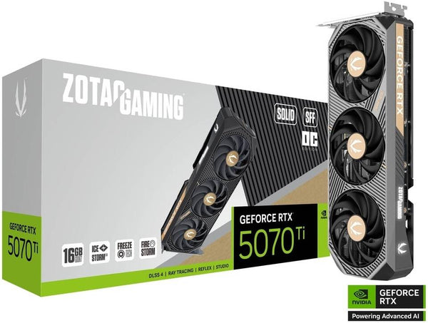 ZOTAC GAMING GeForce RTX 5070 Ti SOLID SFF 16GB GDDR7 256-Bit Gaming Graphics Card | ZT-B50710D3-10P