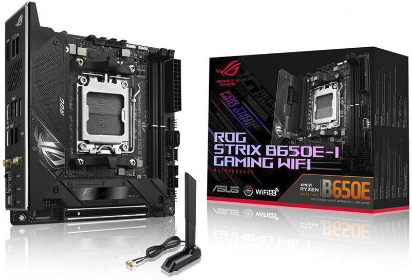 ASUS ROG STRIX B650E-I GAMING WIFI AM5 Mini-ITX Motherboard, 2x DDR5, Wi-Fi 6E/2.5Gb Eth/ BT v5.2 | 90MB1BI0-M0EAY0