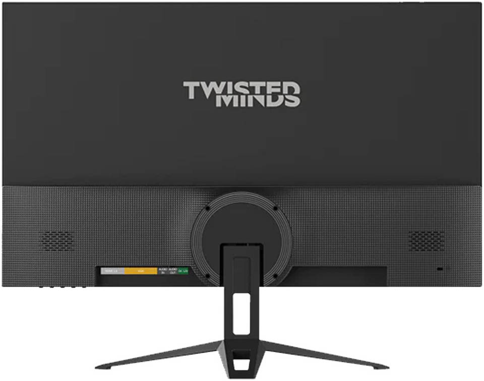 شاشة ألعاب Twisted Minds مقاس 22 بوصة بتقنية FHD، وتقنية لوحة IPS، ودقة Full HD 1920 × 1080، ومعدل تحديث 100 هرتز، ووقت استجابة 1 مللي ثانية، ومكبر صوت، ومنفذ HDMI 1.4 / VGA / صوت / تيار مستمر، باللون الأسود | TM22FHD100IPS