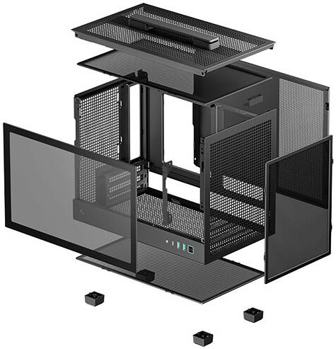 علبة DEEPCOOL CH160 المحمولة عالية التدفق بحجم MINI-ITX باللون الأسود، R-CH160-WHNGI0-G-1، 6933412774440 (نسخة)