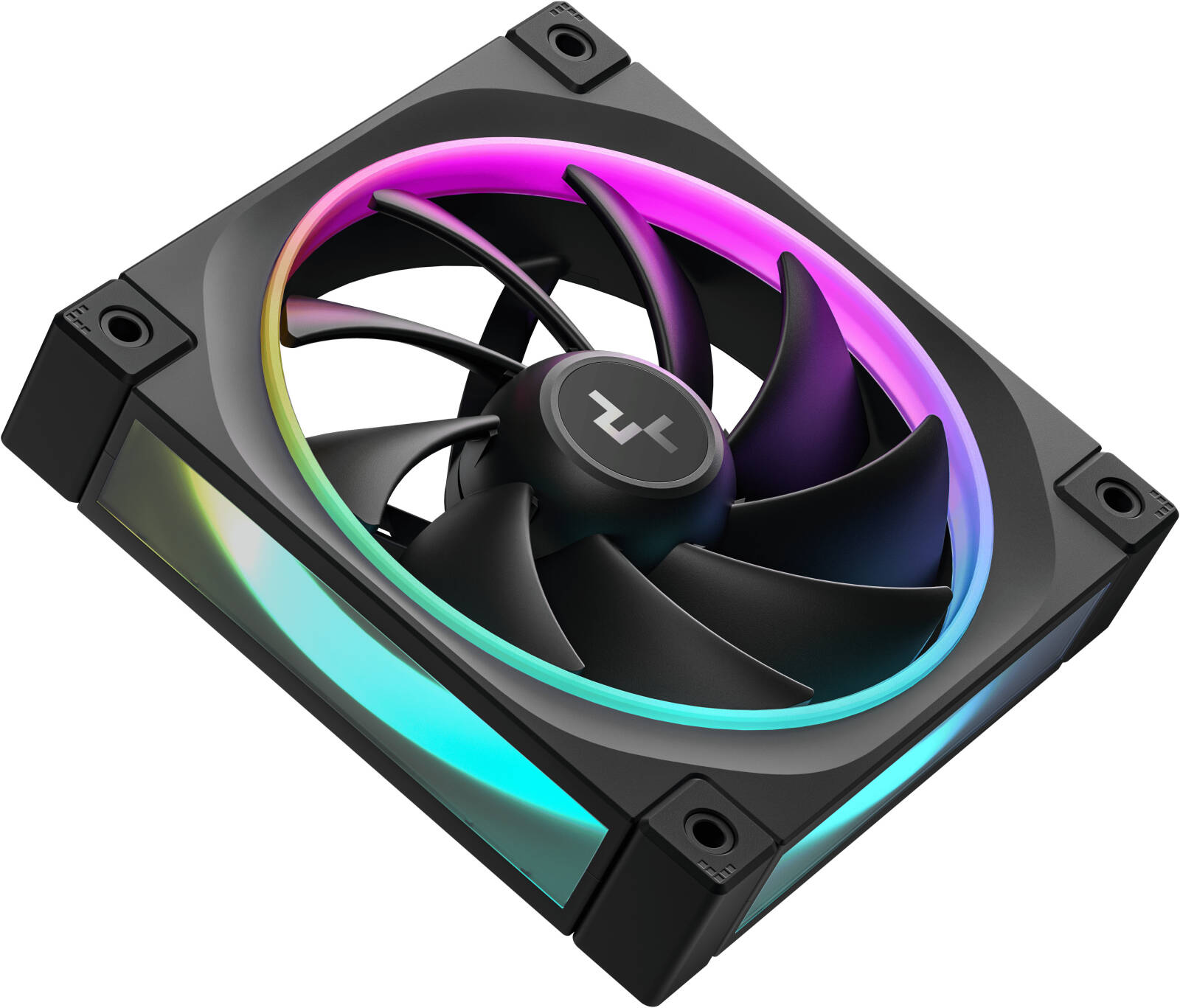 DeepCool FL12 120mm Single Chassis Fan, BLACK, 2150 RPM Fan Speed, 55 CFM Fan Airflow, Fluid Dynamic Bearing Type, 4-Pin PWM Fan Connector, Addressable RGB LED