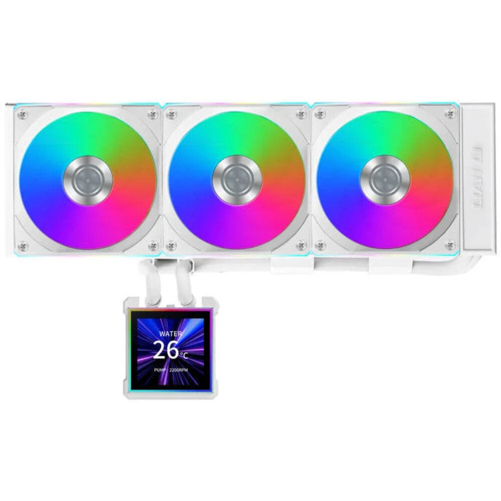 Lian Li HydroShift II LCD-S 360CL AIO RGB LCD Display CPU Liquid Cooler, White | G89.GHS2LCDS36CW.00