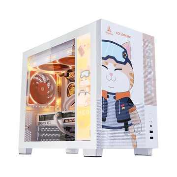 Meow Edition RTX 4060 Gaming PC Build [GeForce RTX 4060 8GB GPU, Intel Core i5-12400F, 16GB 3600MHz DDR4 RAM, 1TB M.2 NVMe SSD, 650W 80+ PSU, Segotep Meow Edition Case, Fans, Liquid Cooler]