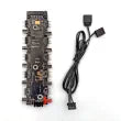 Aigo OA-OC2-HQ1-N ARGB PWM Fan Controller Hub | Supports 10 ARGB PWM Fans | SATA Powered | Reset Button RGB Control | 5V 3-Pin Motherboard Sync | OA-OC2-HQ1-N