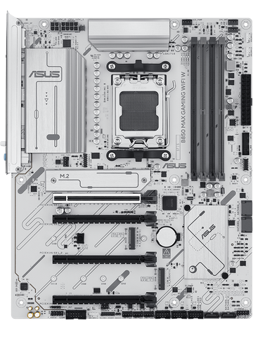 ASUS B850 MAX Gaming WIFI W DDR5 Motherboard, AMD Socket AM5, 4 X DIMM Slot, AMD Ryzen 9000 Series, White
