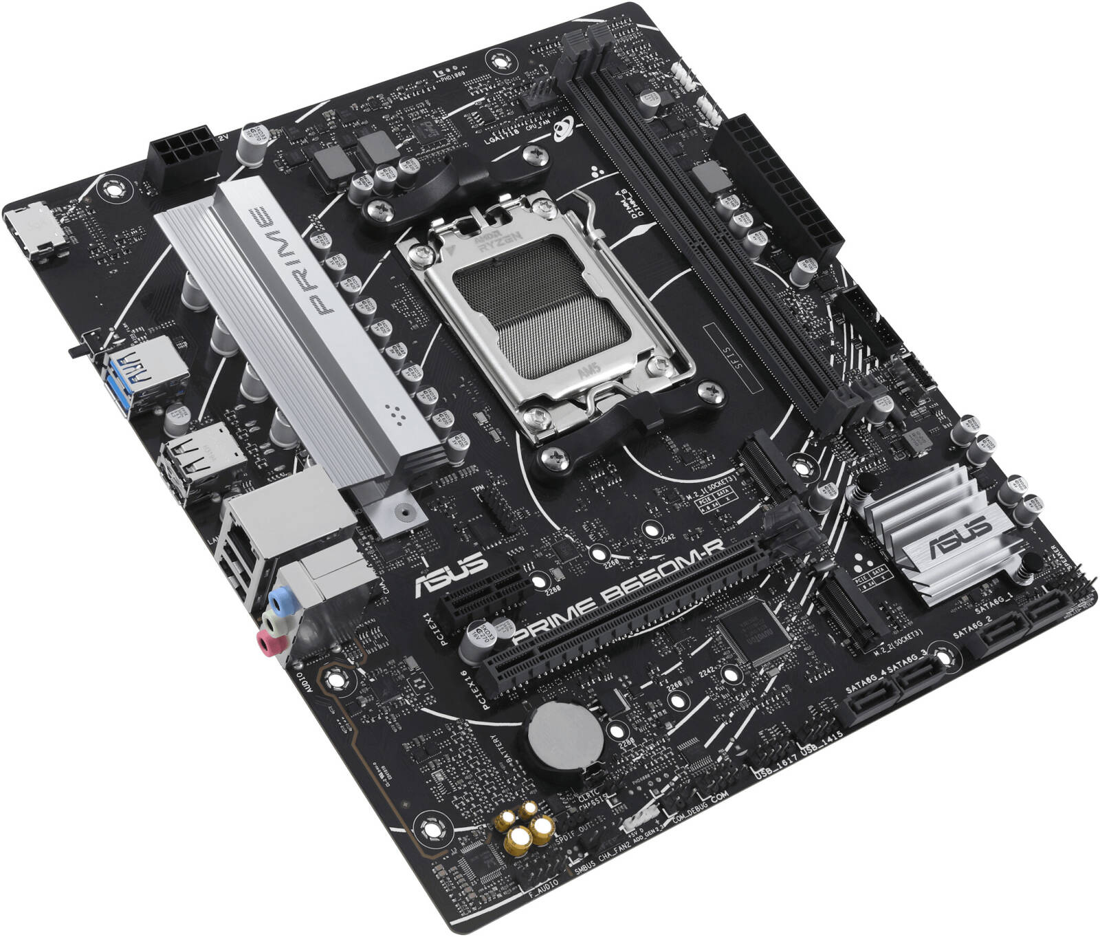 ASUS Prime B650M-R AM5 m-ATX Motherboard, AMD B650 Chipset, 2x DIMM DDR5 RAM, 96GB Max Memory, Realtek 2.5Gb Ethernet, 2x M.2 Slots, 1x PCIe 4.0 x16 Slot | 90MB1H30-M0EAY0