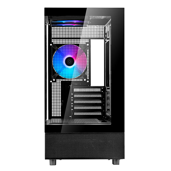 Silverstone Lucid 04 BLACK Mico ATX Gaming Chassis Panoramic Tempered Glass Case | SST-LD04-B-ARGB