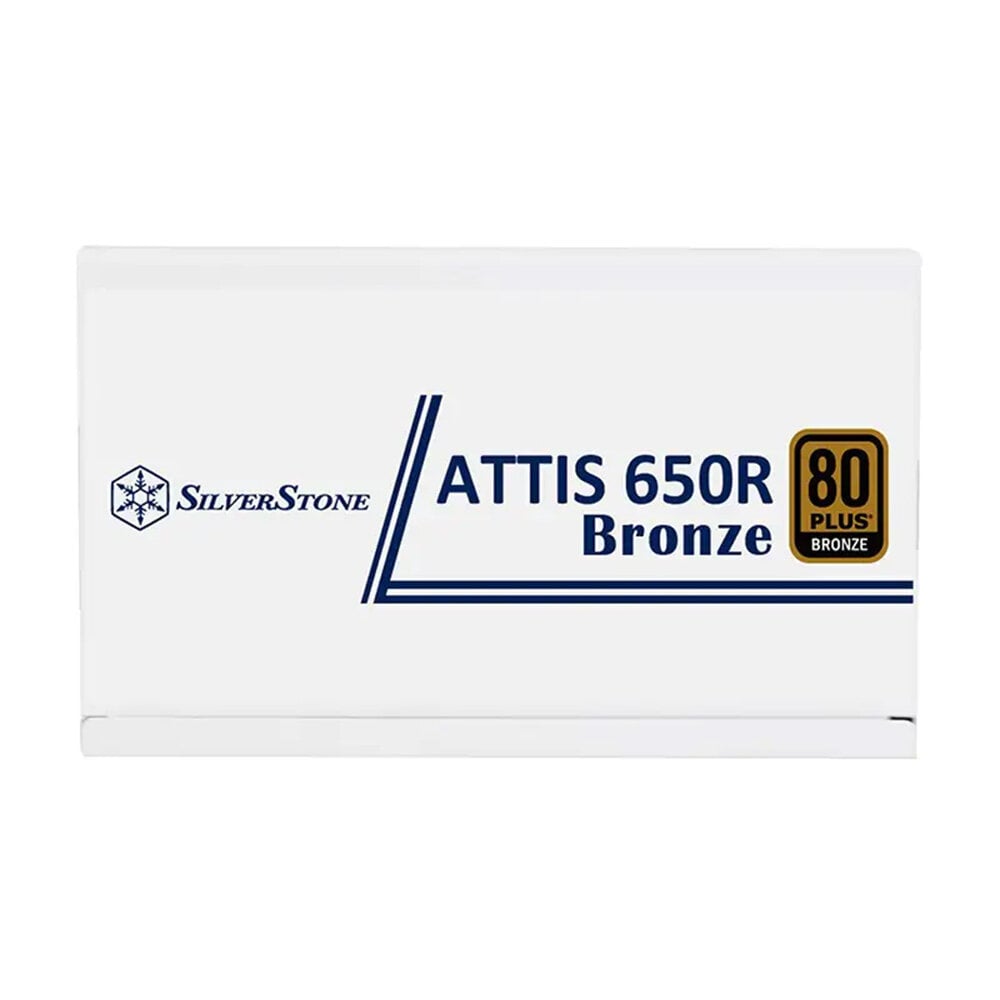 SilverStone ATTIS 650R Non-Modular Power Supply, 650W Power, 80 Plus Bronze, Silent 120mm Fan, Active PFC, Multi-Protection, ATX Form Factor, Japanese Primary Capacitor, White