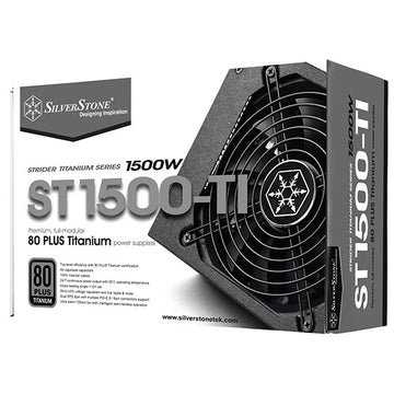 Silverstone Strider 1500W 80+ Titanium Premium Power Supply, Full Modular Cable, Black | SST-ST1500-TI