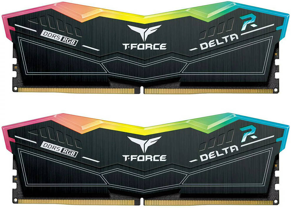 TeamGroup T-Force Delta RGB BLACK 32GB (2x16GB) DDR5 6000 Desktop Memory, 288-Pin PC RAM, 38 CAS Latency, Intel XMP 3.0 Chipset, Black | FF3D532G6000HC38ADC01