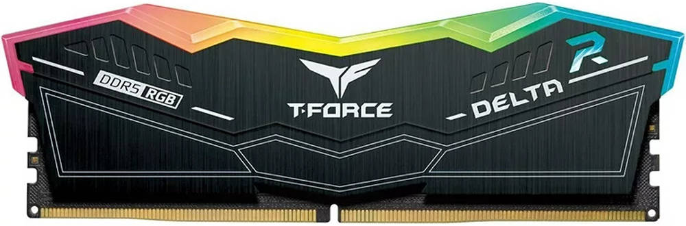 TeamGroup T-Force Delta RGB BLACK 32GB (2x16GB) DDR5 6000 Desktop Memory, 288-Pin PC RAM, 38 CAS Latency, Intel XMP 3.0 Chipset, Black | FF3D532G6000HC38ADC01