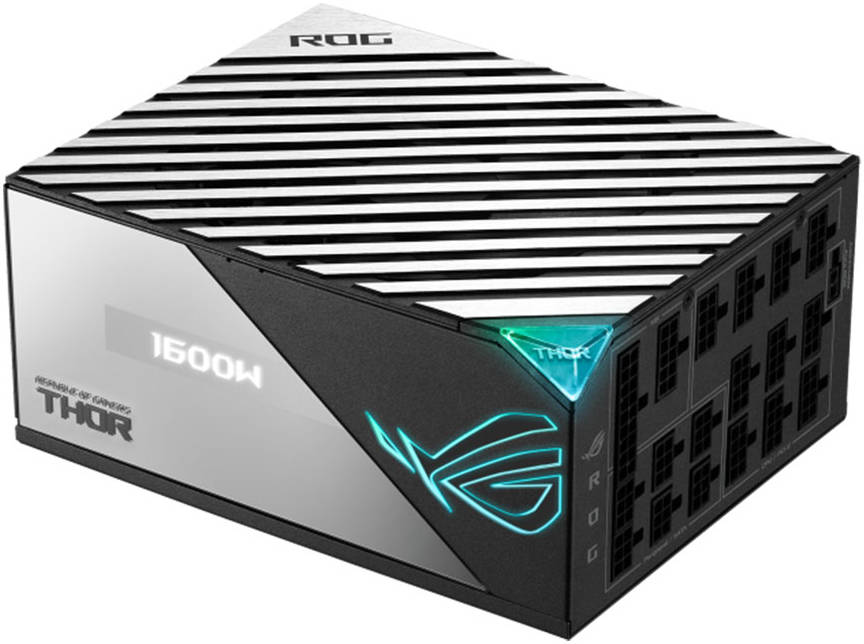 ASUS ROG Thor 1600W Titanium ATX Gaming Power Supply Unit, With Aura Sync & OLED Display, 1600W Power, 80 Plus Titanium Certification, 135mm PWM Fan, 0dB Cooling, Modular | 90YE00K0-B0NA00