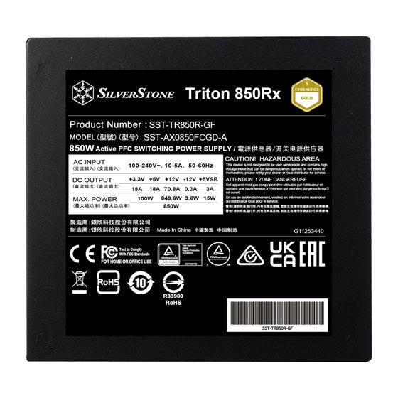 Silverstone Triton 750RX 750 Watts Cybernetics Gold PCIe 5 Fixed Cable Power Supply | SST-TR750R-GF