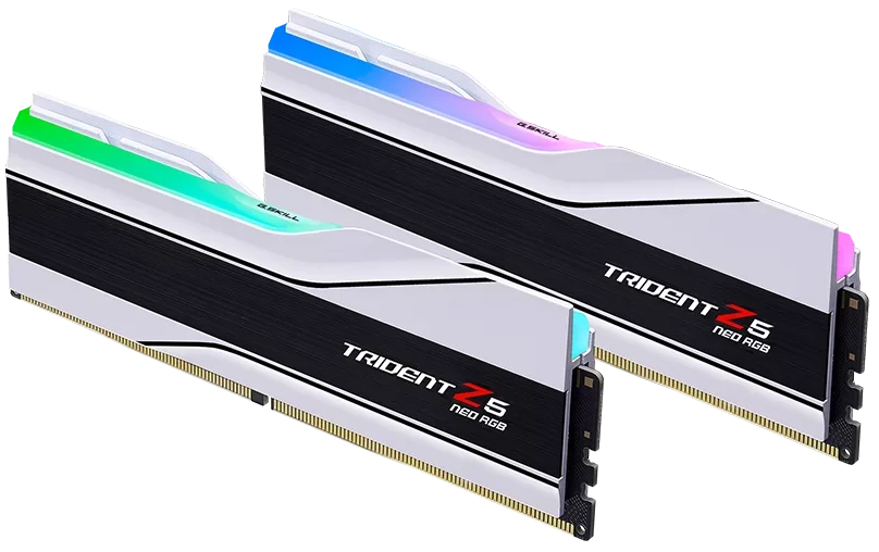 G.SKILL Trident Z5 Neo RGB 64GB (2x32GB) 6000MHz CL26 DDR5 Gaming Memory Kit, WHITE | F5-6000J2636H32GX2-TZ5NRW
