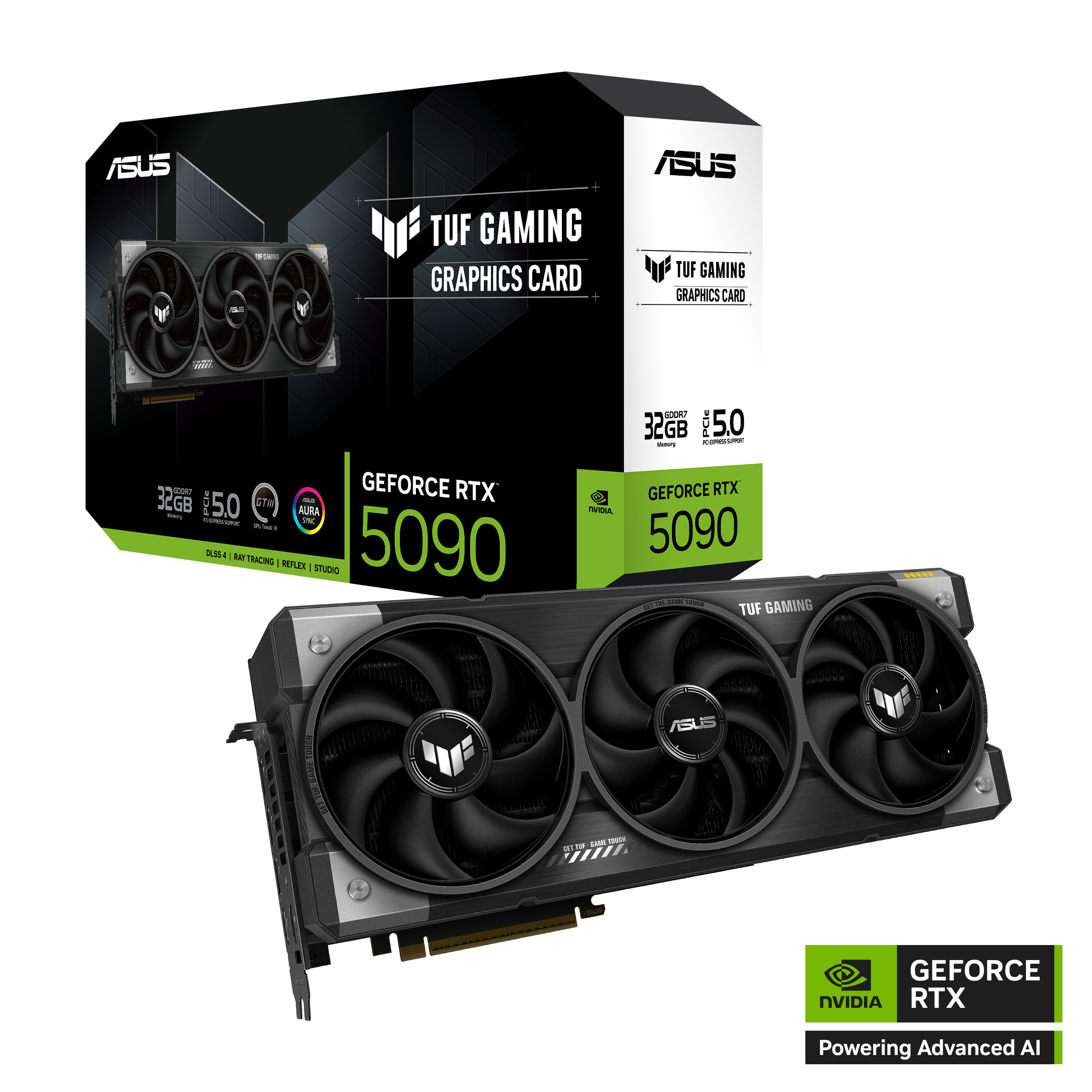 ASUS TUF Gaming NVIDIA GeForce RTX 5090 32GB GDDR7 Graphics Card, 28 Gbps, 512-bit Memory Interface, PCIe 5.0 Express, 21760 Cuda Core, with ARGB Sync