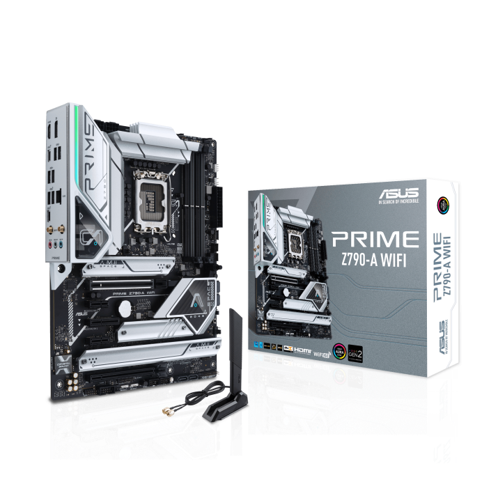 Asus Prime Z790-A WIFI DDR5 Gaming Motherboard LGA 1700, PCIe® 5.0, four M.2 slots, 16+1 DrMOS, DDR5, Intel WIFI 6E, 2.5 Gb LAN, HDMI®, DP, USB 3.2 Gen 2x2 Type-C®, front USB 3.2 Gen 2 Type-C®, Thunderbolt™ (USB4®) support