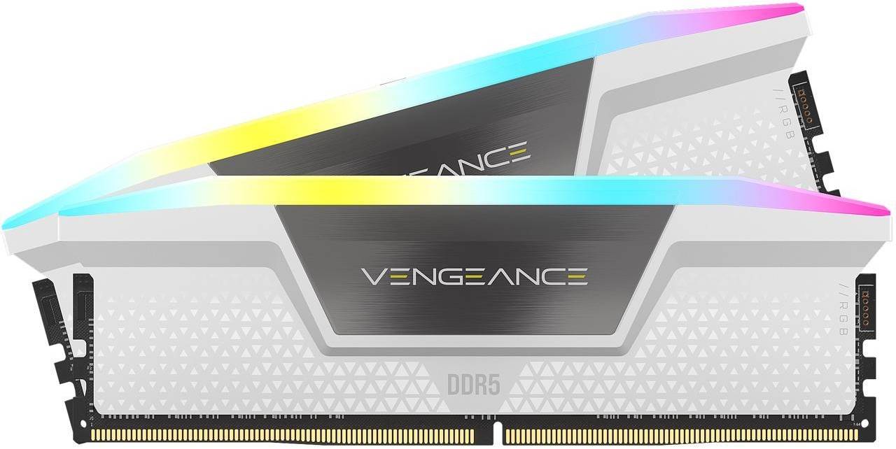 CORSAIR VENGEANCE 32GB (2 x 16GB) RGB DDR5 6400MHz, White | CMH32GX5M2W6400C36
