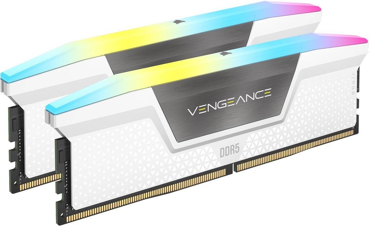 CORSAIR VENGEANCE 32GB (2 x 16GB) RGB DDR5 6400MHz, White | CMH32GX5M2W6400C36