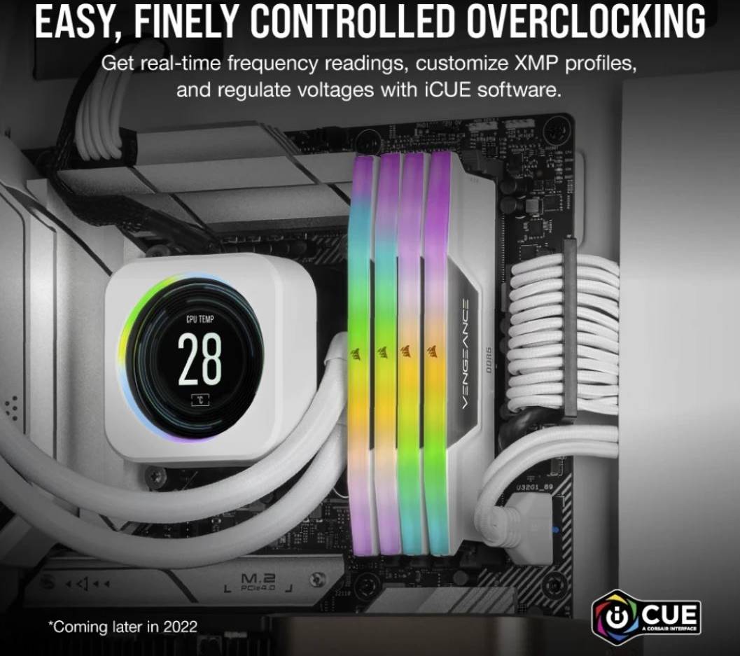 CORSAIR VENGEANCE 32GB (2 x 16GB) RGB DDR5 6400MHz, White | CMH32GX5M2W6400C36