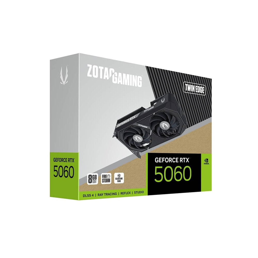 ZOTAC GAMING GeForce RTX 5060 8GB Twin Edge GDDR7 128-Bit Graphic Card - Black, DLSS 4