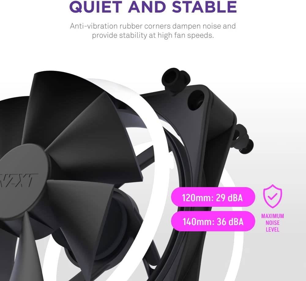 NZXT F120 RGB DUO Triple Pack Fan (RGB Fan & Controller Included) - 3x120mm Fan - Black | RF-D12TF-B1