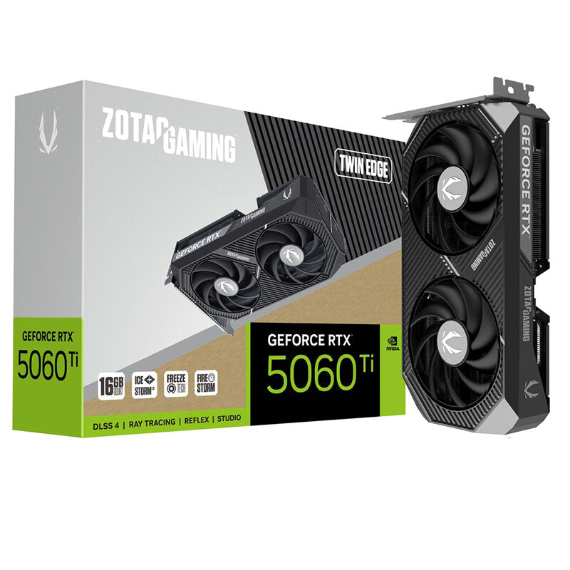 ZOTAC GAMING GeForce RTX 5060 Ti 16GB Twin Edge GDDR7 128-bit Graphic Card - Black DLSS 4