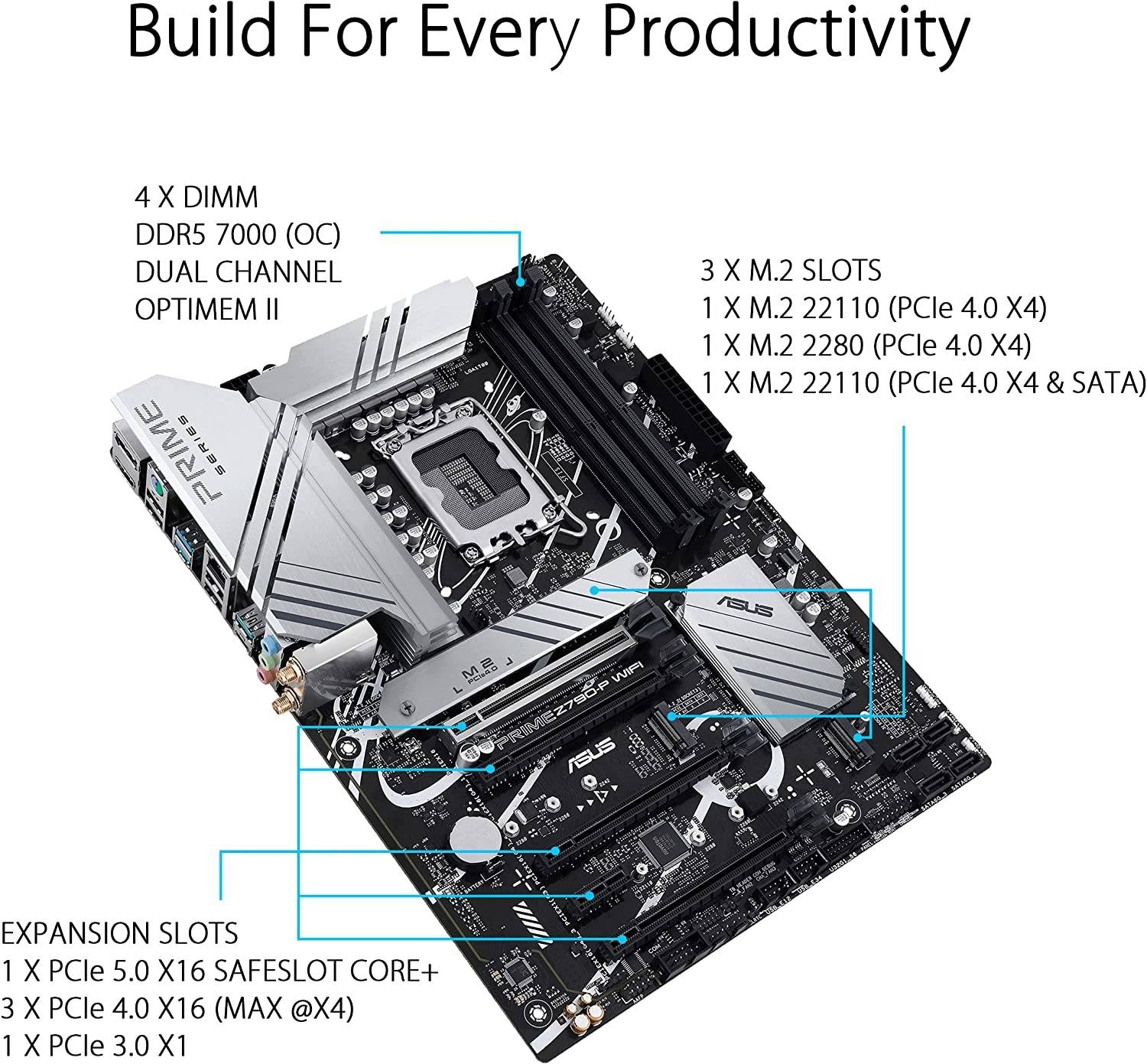 Asus PRIME Z790-P WiFi LGA1700 Intel 13th Gen Motherboard | 90MB1CJ0-M0EAY0