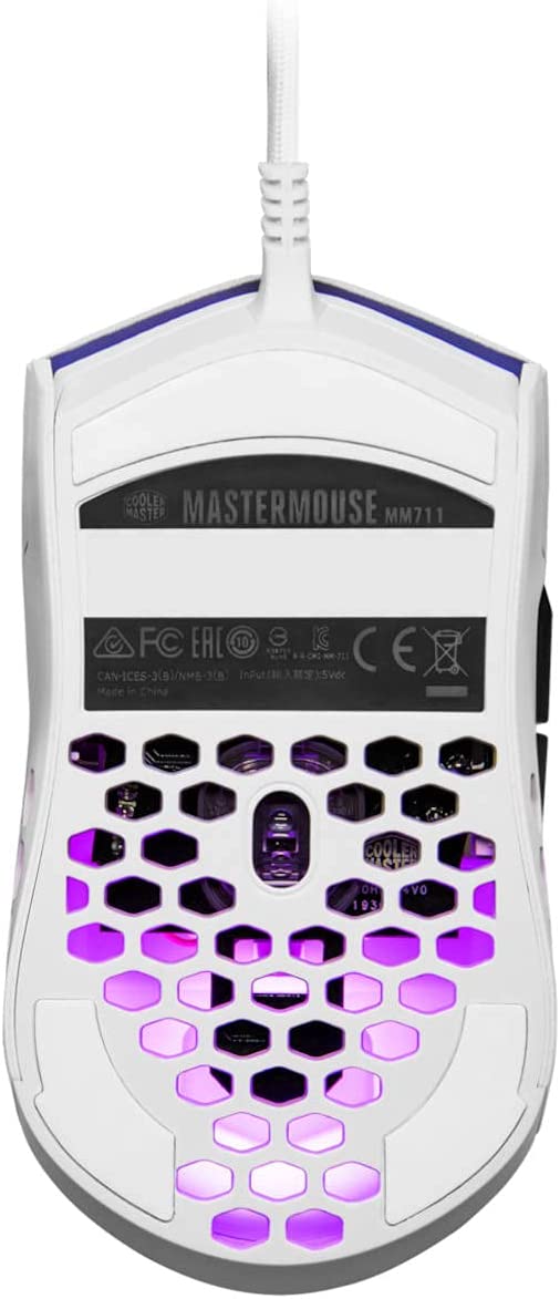 Cooler Master MM711 White 60G RGB Gaming Mouse with Lightweight Honeycomb Shell