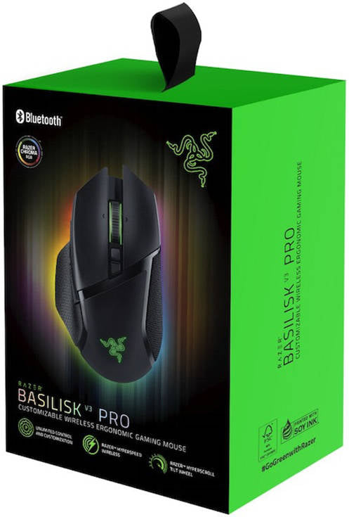 Razer Basilisk V3 Pro USB Wireless Optical Gaming Mouse, Black | RZ01-04620100-R3G1