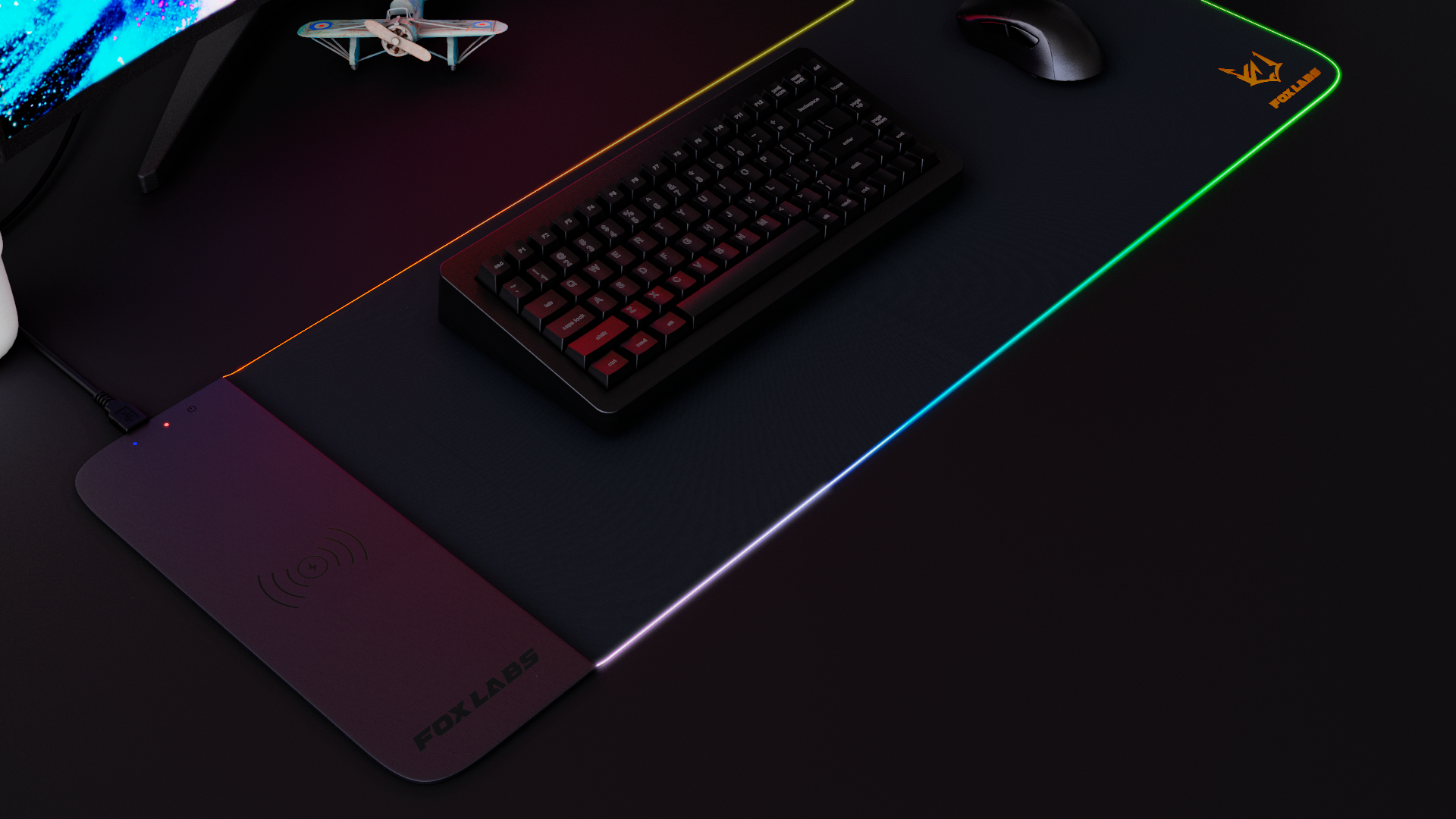 Magic Carpet Wireless Charging RGB Gaming mouse pad