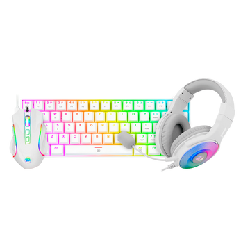 Redragon 3in1 combo: K630W-RGB + M607W+ H350W-RGB-1 white edition S129W - Dragon Master For Electronics