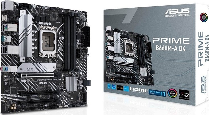 Asus Prime B660M-A D4 MATX Motherboard I 90MB19K0-M1EAY0