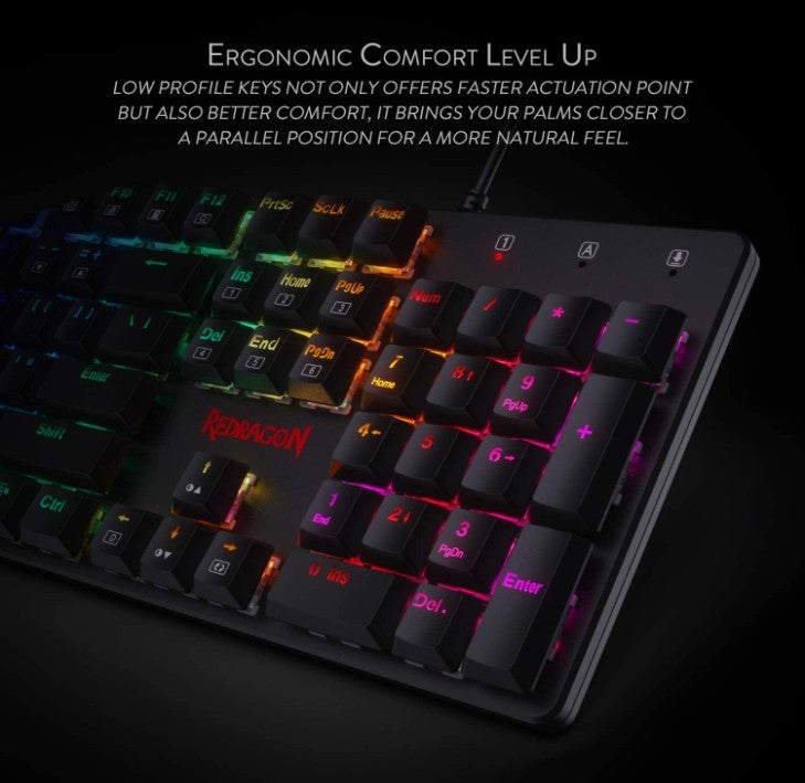 Redragon K589 Shrapnel RGB Wired Mechanical Gaming Keyboard, Red Switches - Dragon Master For Electronics