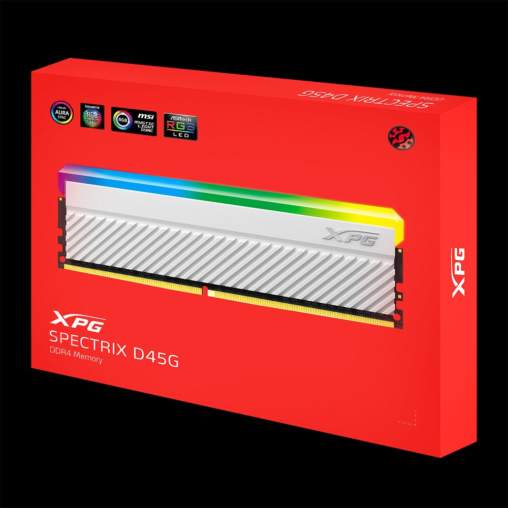 XPG Spectrix D45 16GB(8GBX2) DDR4 3600MHz RGB White Memory - Dragon Master For Electronics